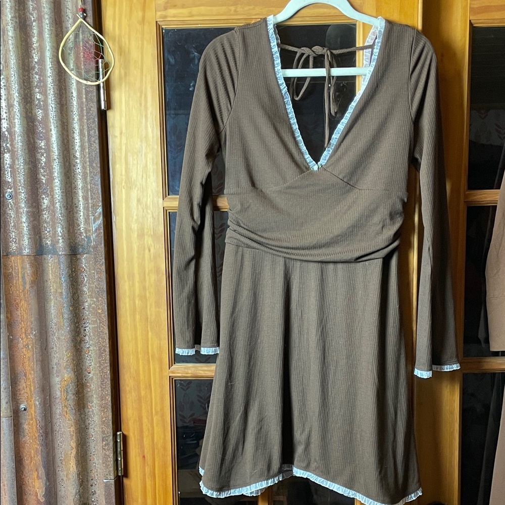 FASHION NOVA Brown backless knit dress, Size XL